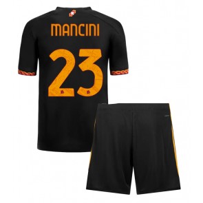 AS Roma Gianluca Mancini #23 Replika Babytøj Tredje sæt Børn 2023-24 Kortærmet (+ Korte bukser)